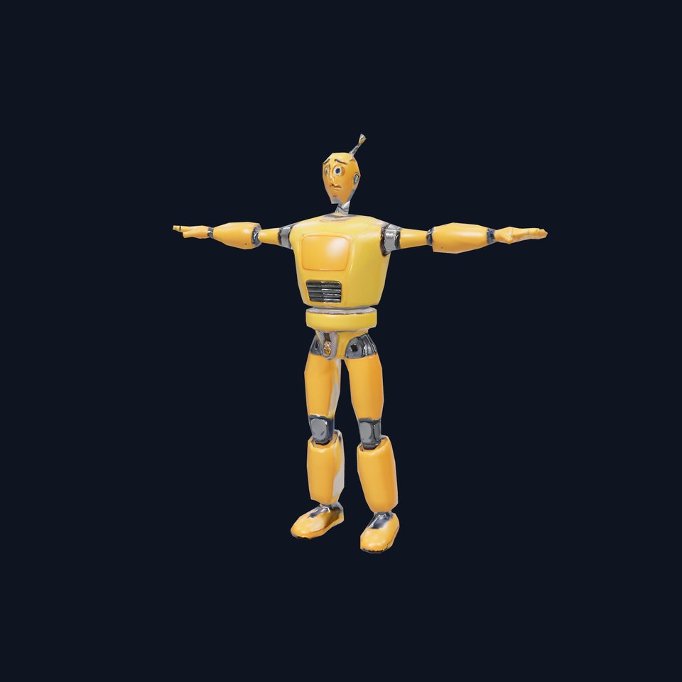 Yellow Robot Character model pack with Articulated Limbs